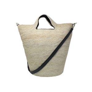 Woven Natural Leather Tall Bag