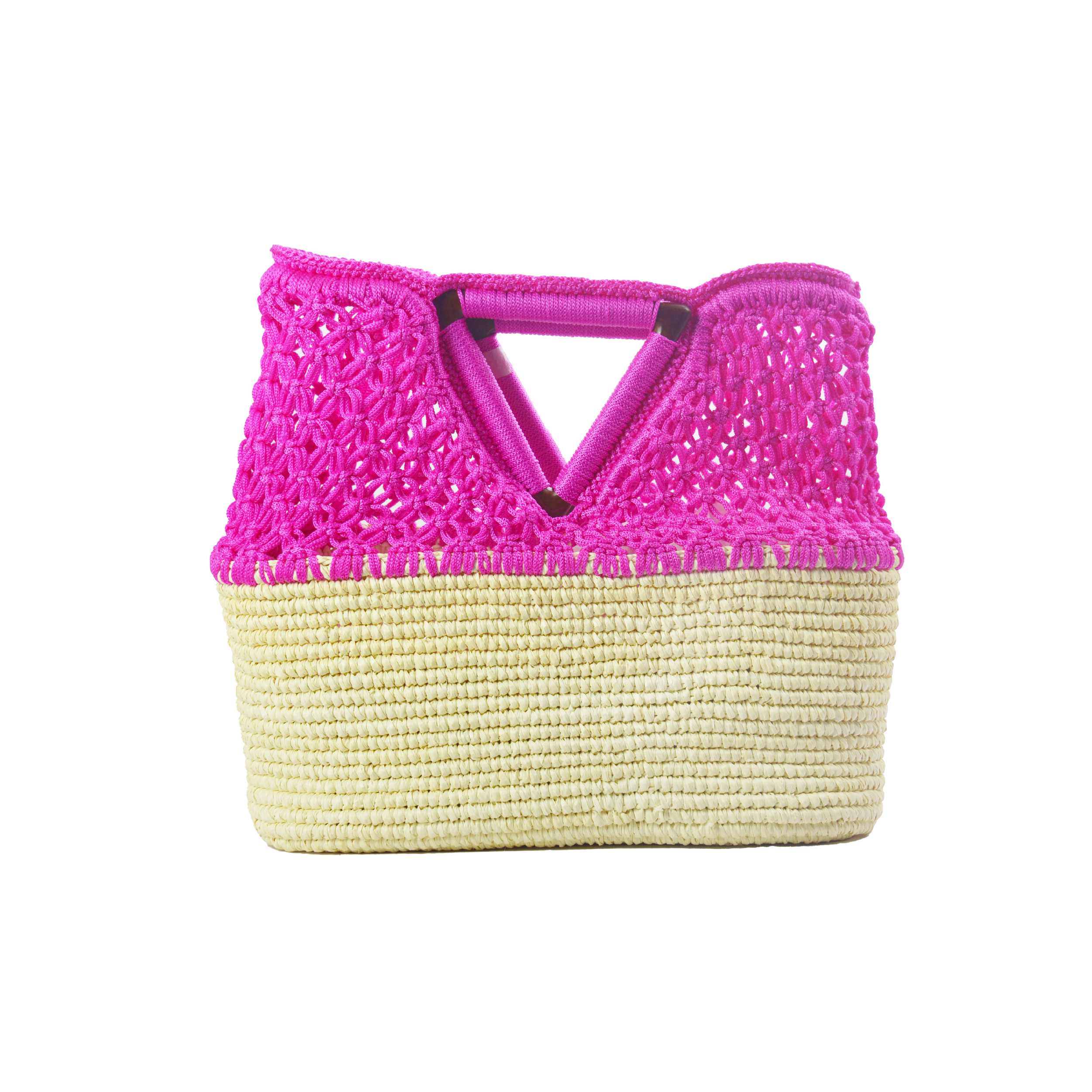 Natural Woven Straw Netted Basket Bag