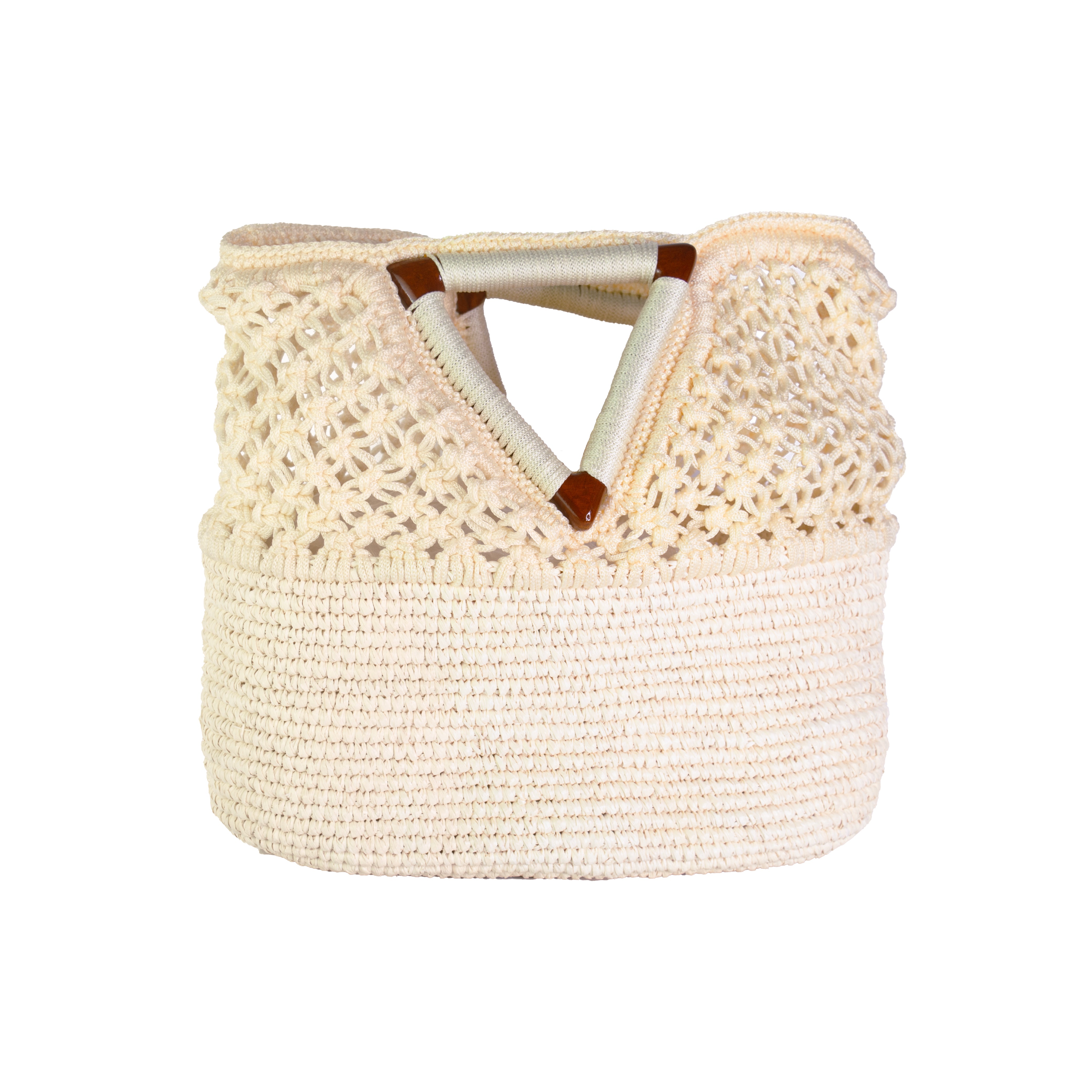 Natural Woven Straw Netted Basket Bag