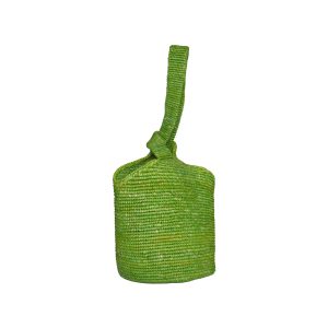Structured Green Woven Compact Bag