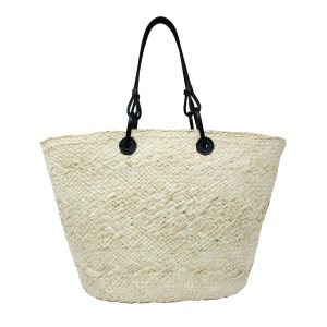 Natural Leather Maxi Basket Bag