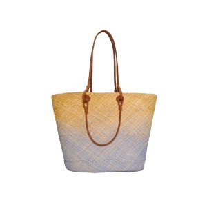 Beige Leather Maxi Basket Bag