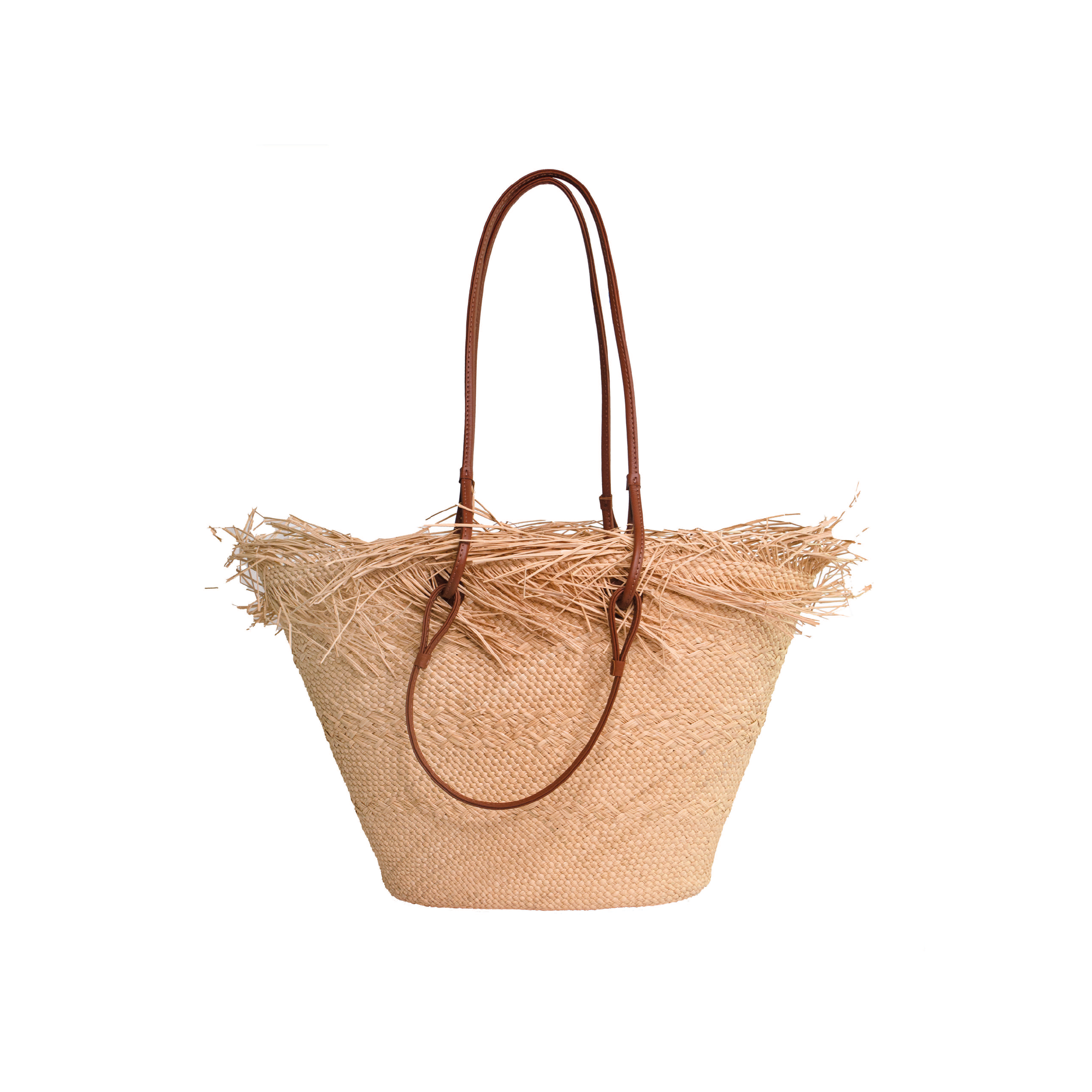 Red Medium Basket with Frayed Border