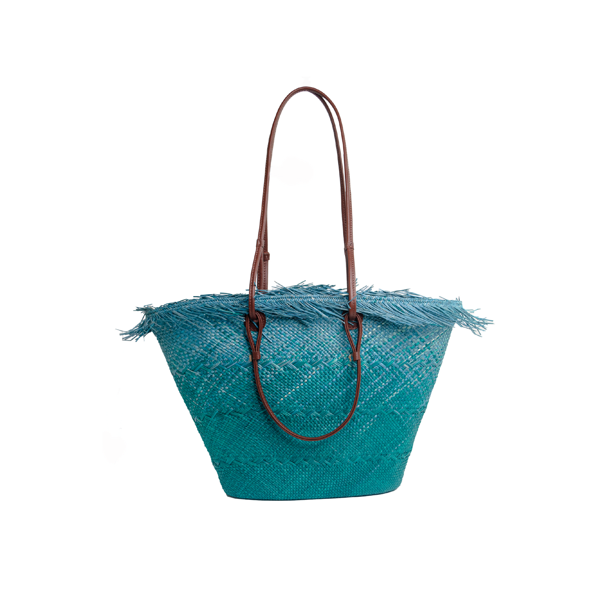 Red Medium Basket with Frayed Border