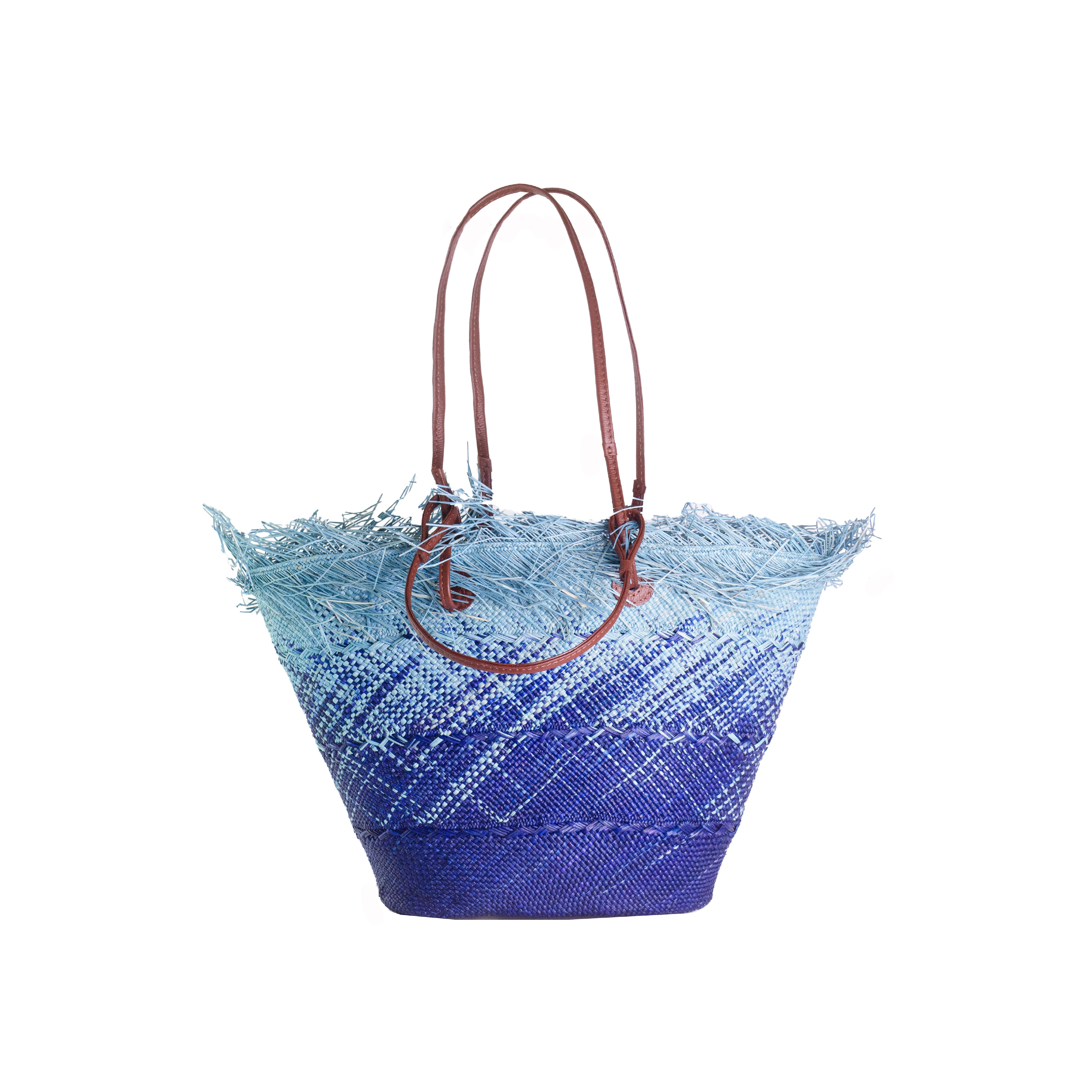 Red Medium Basket with Frayed Border