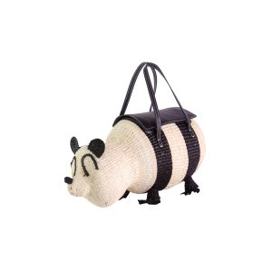 Woven Natural Leather Panda Handbag