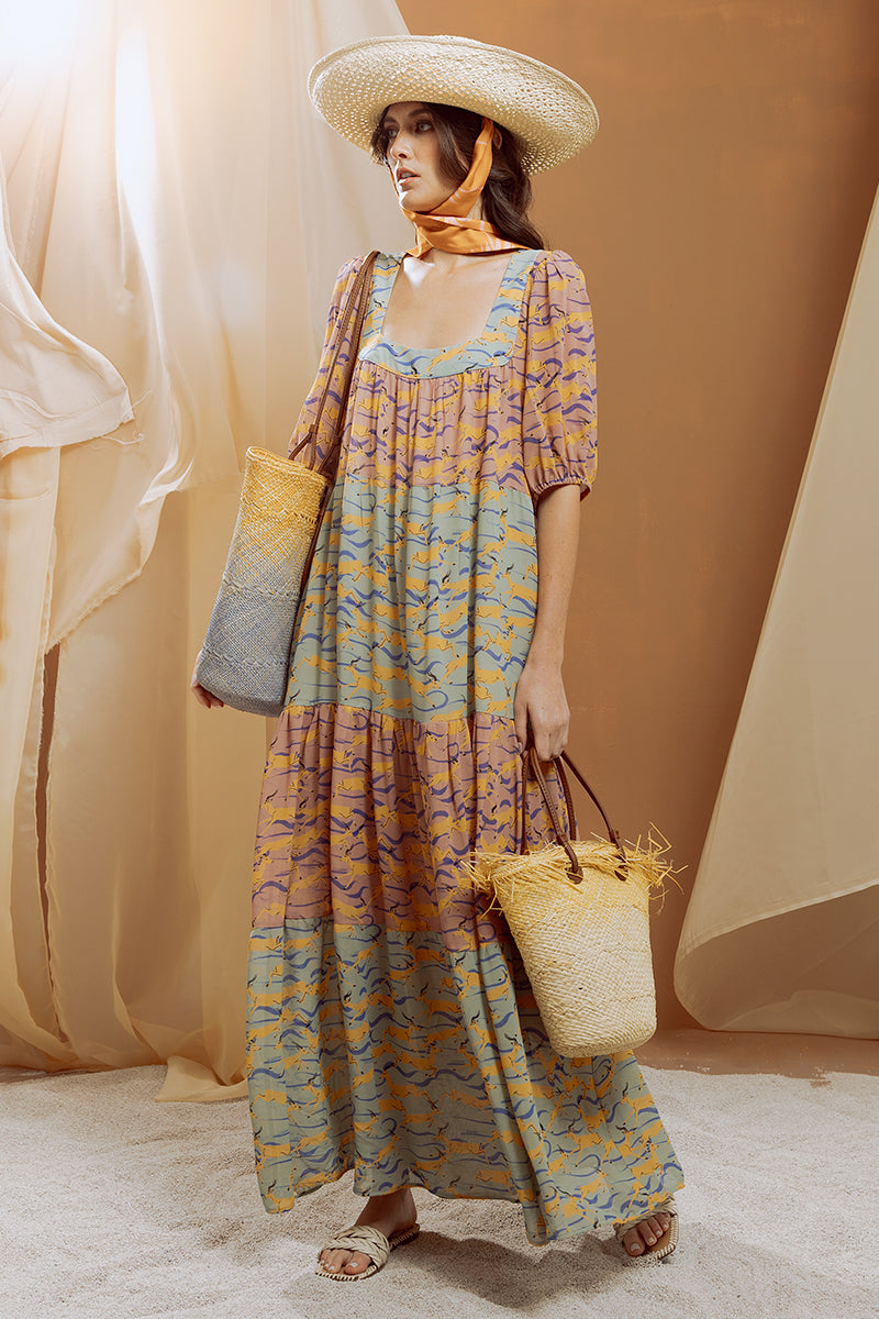 Beige Leather Maxi Basket Bag