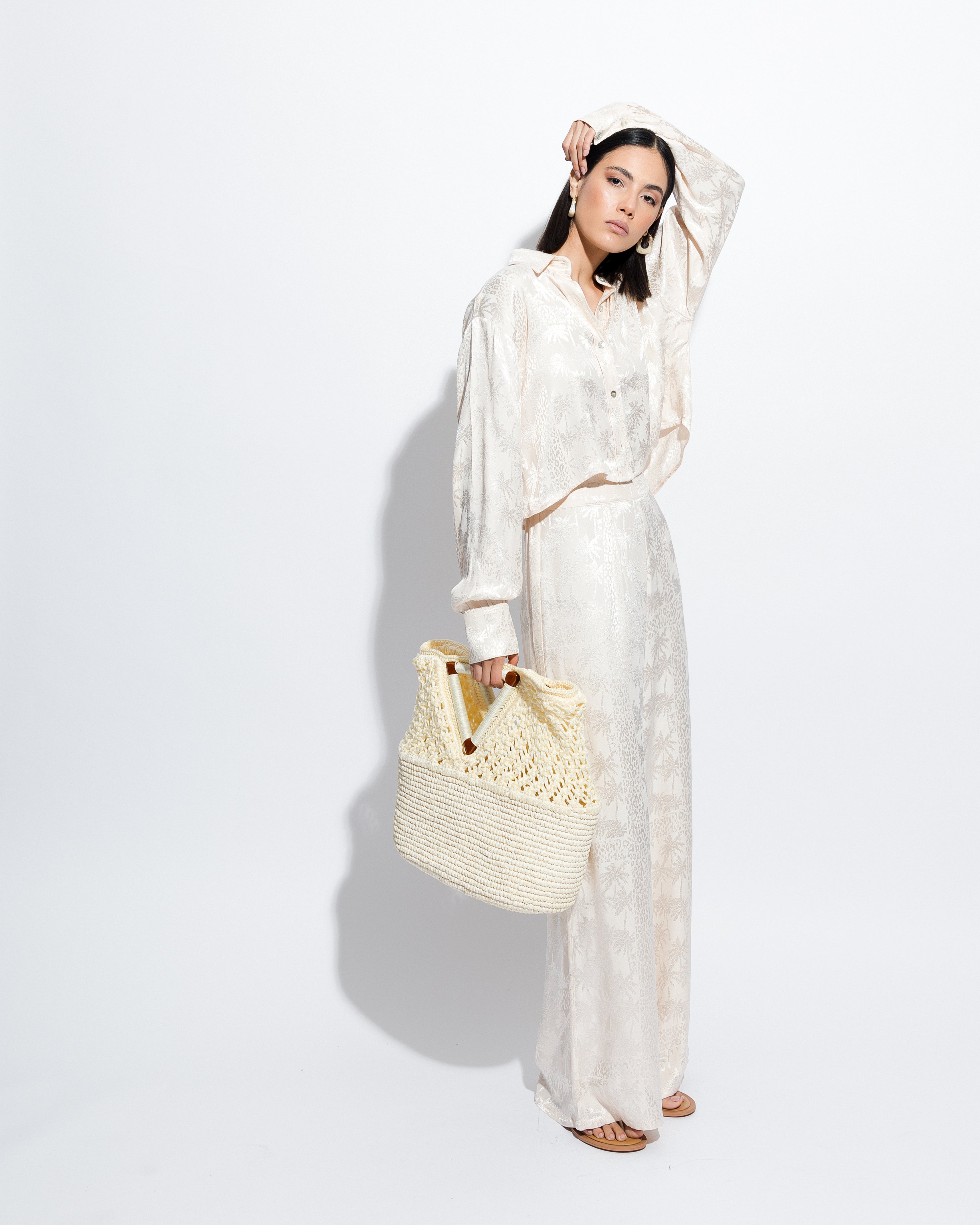 Natural Woven Straw Netted Basket Bag