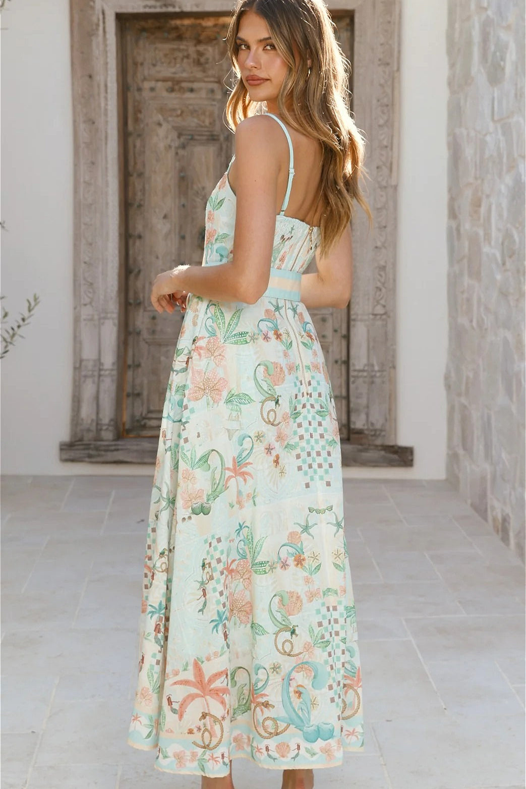 Fresh Linen Floral Swing Boho Dress - Image 7