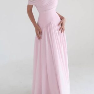 Luminous Pink Soft Cross Maxi Dress
