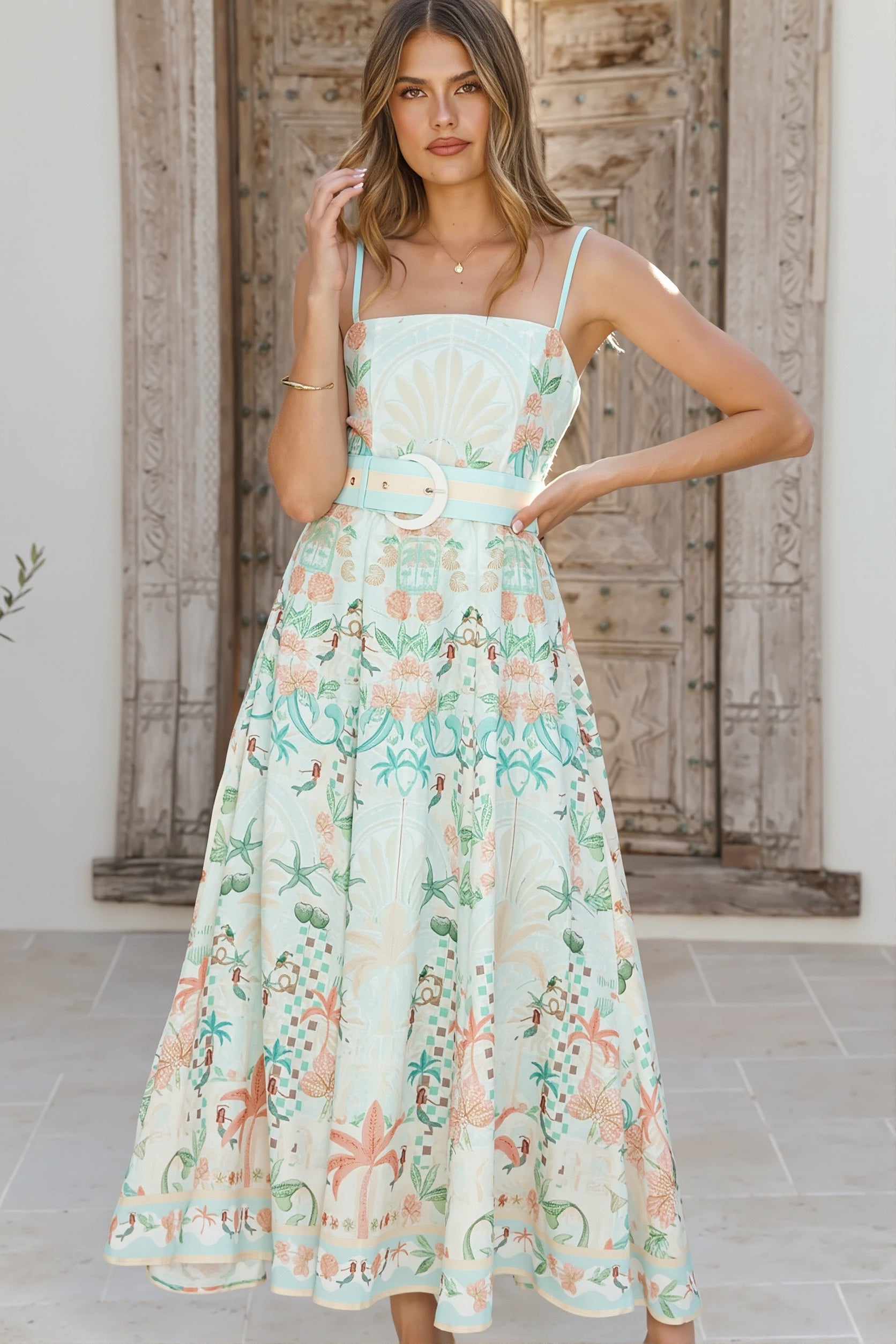 Fresh Linen Floral Swing Boho Dress - Image 5
