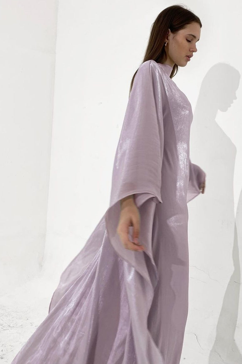 Silky Flowy Loose Robe Style Midi Dress - Image 3
