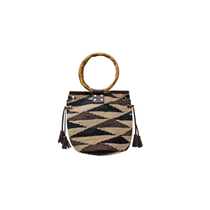 Bamboo Handle Mini Handbag with Tassels