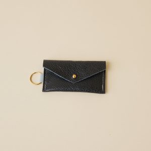 Glossy Navy and Baby Blue Leather Keyring Card Holder