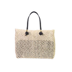 Natural Leather Structured Basket Bag