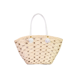 Natural Leather Open Weave Mini Basket Bag