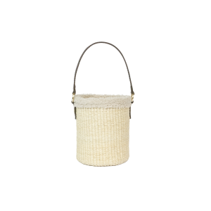 Thick Weave Mini Bucket with Plush Fabric Border Basket